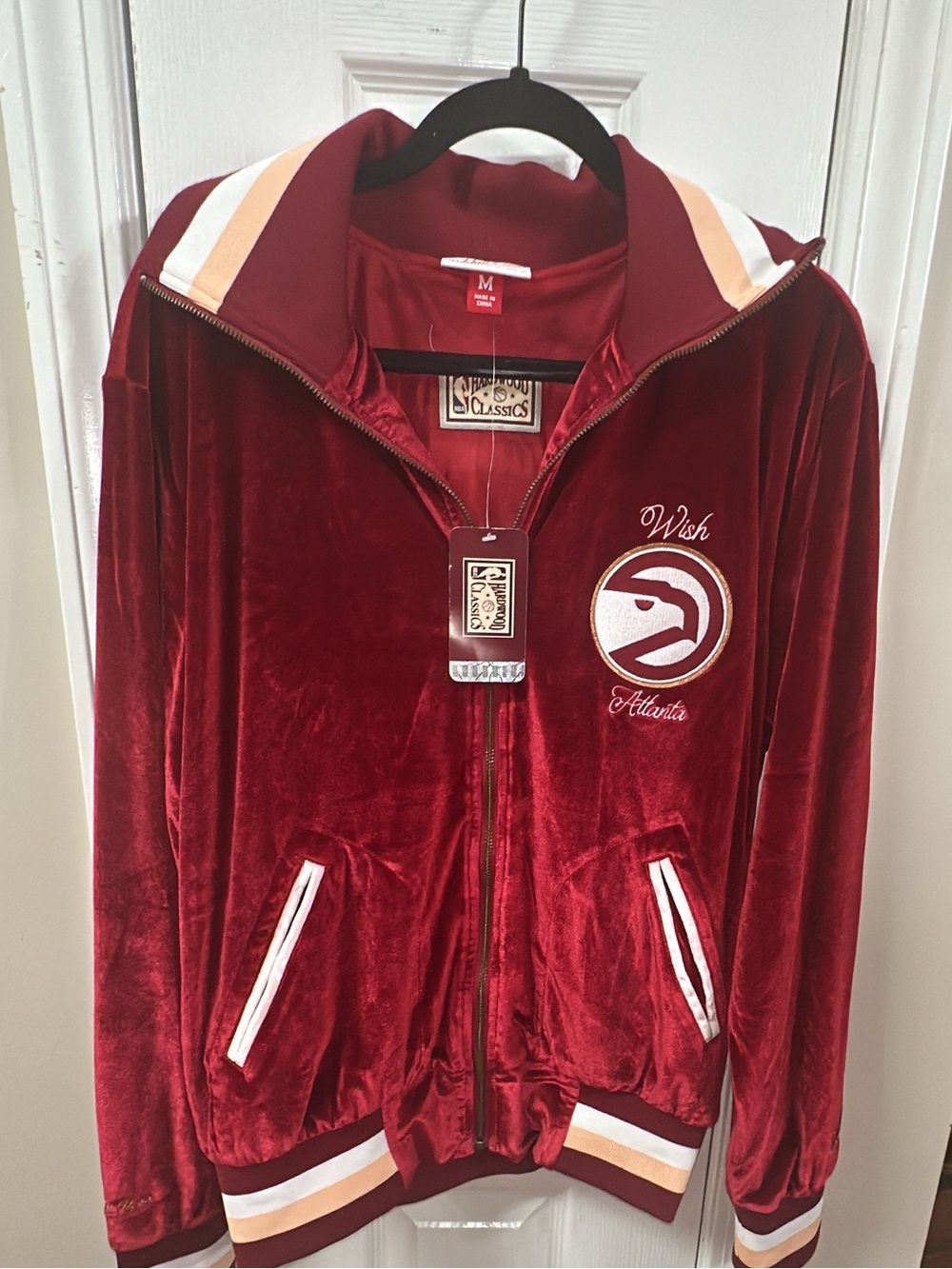 Mitchell & Ness My Towns Wish Heavyweight Full-Zip Warm Up Jacket Atlanta Hawks.